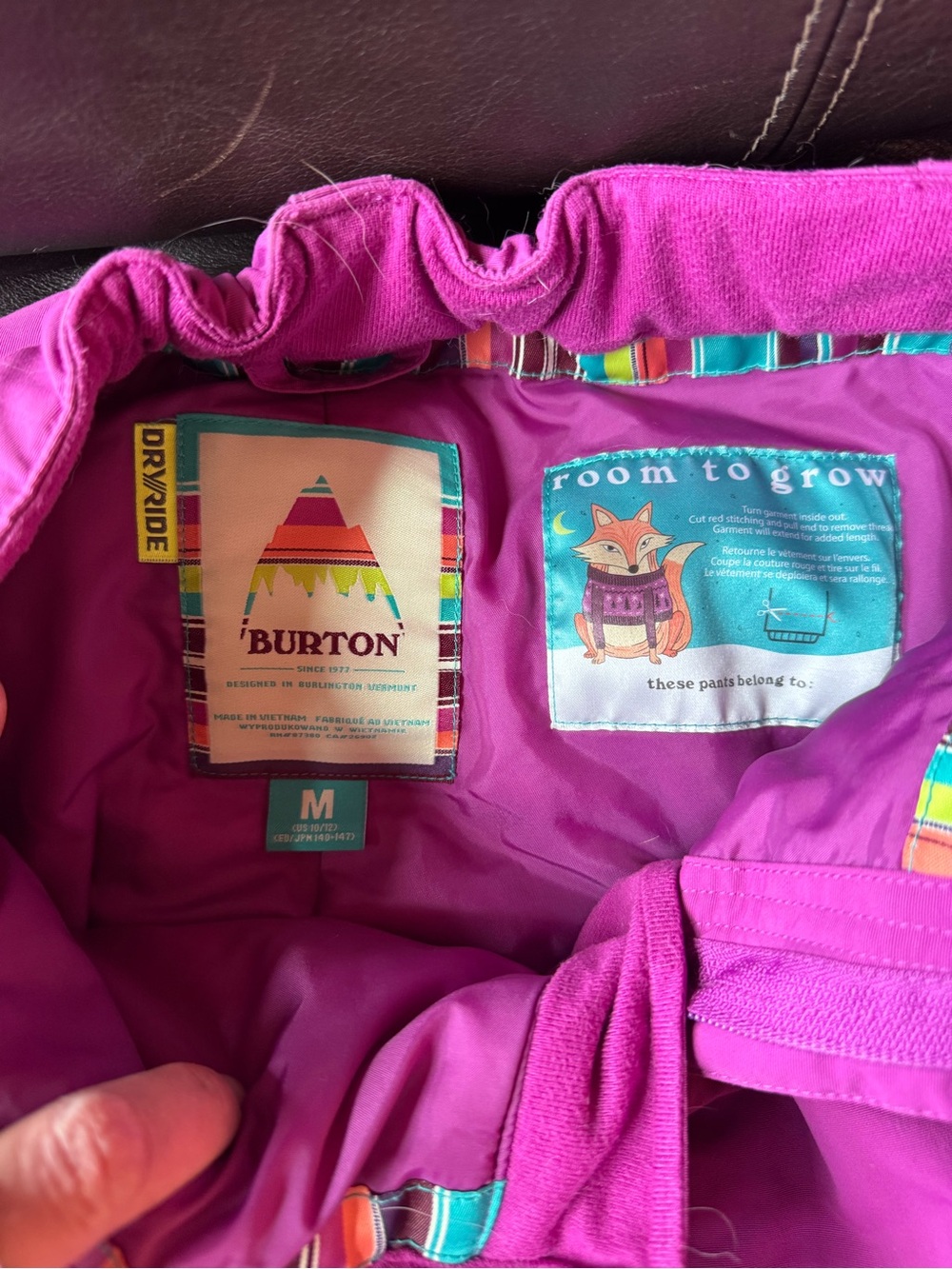 Burton Kids Bright Pink Snow Pants with Colorful Trim